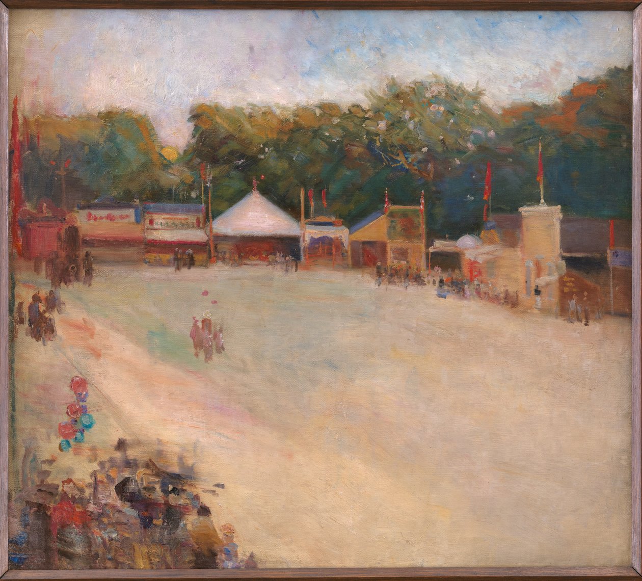 Ein Sommerabend auf dem Jahrmarkt im Hirschpark, nördlich von Kopenhagen von Fridolin Johansen
