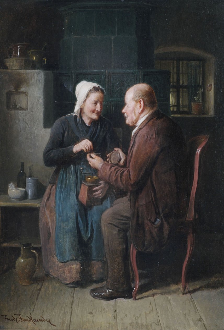 Älteres Paar im Kücheninterieur von Friedrich Friedlander