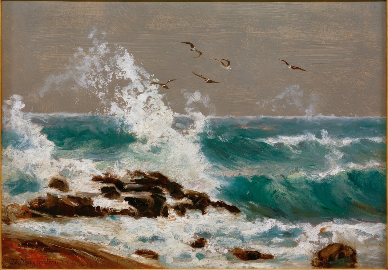 Brandung bei Ostwind auf Arran von Friedrich Ernst Morgenstern