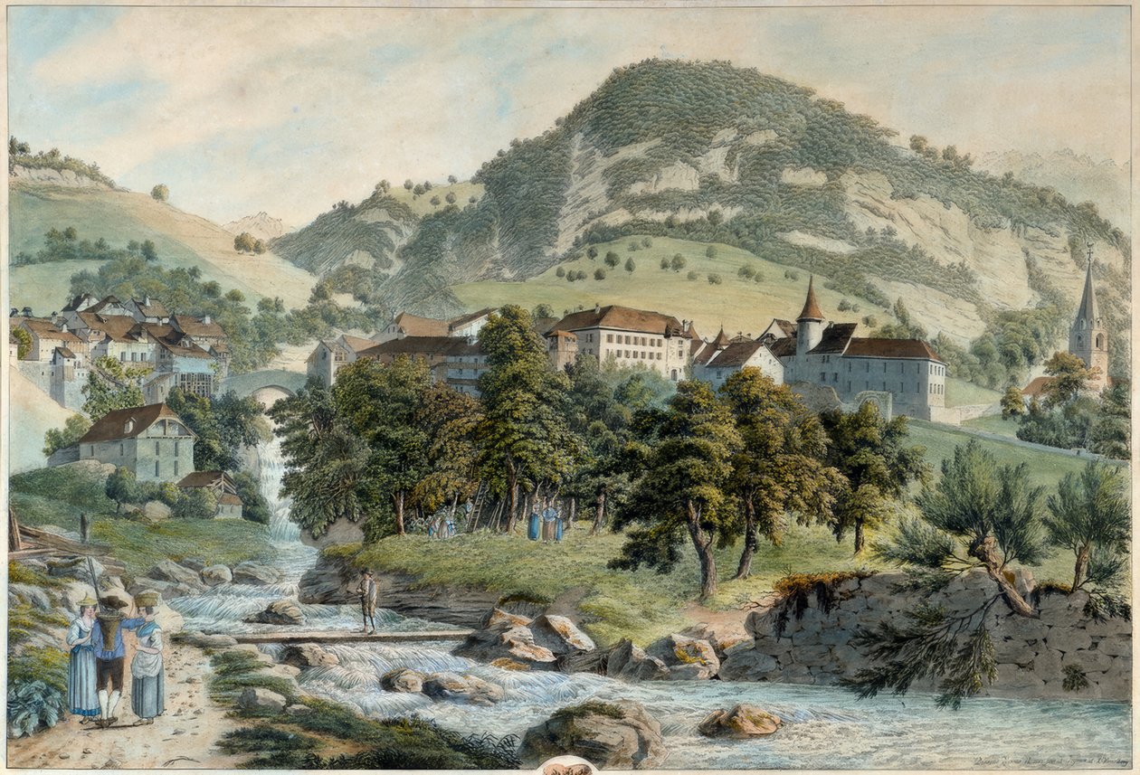 Das Dorf Montreux von Friedrich Georg Wexelberg