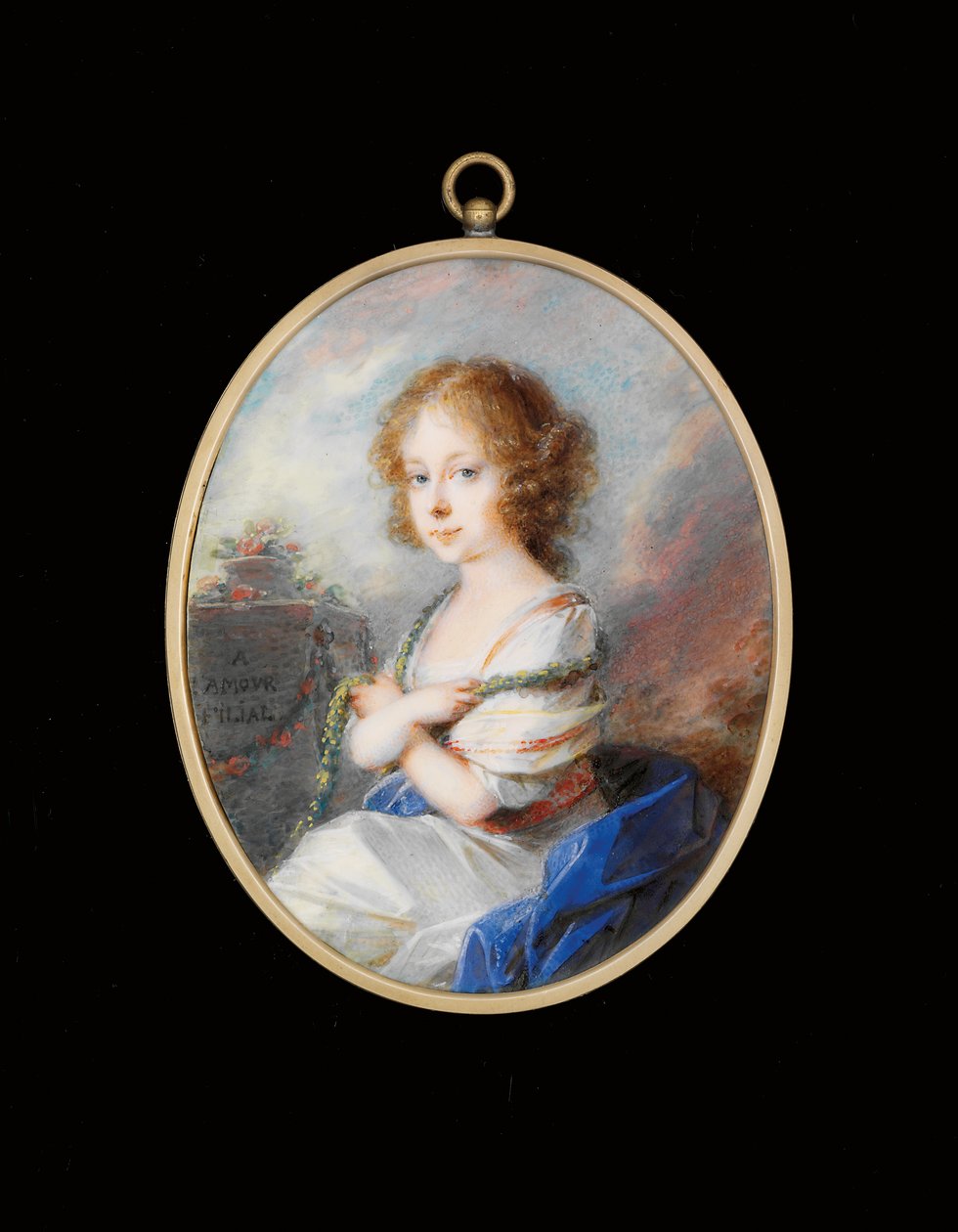 Gräfin Molly Zichy-Ferraris (Pigment auf Elfenbein in vergoldetem Metallrahmen) von Friedrich Heinrich Fuger