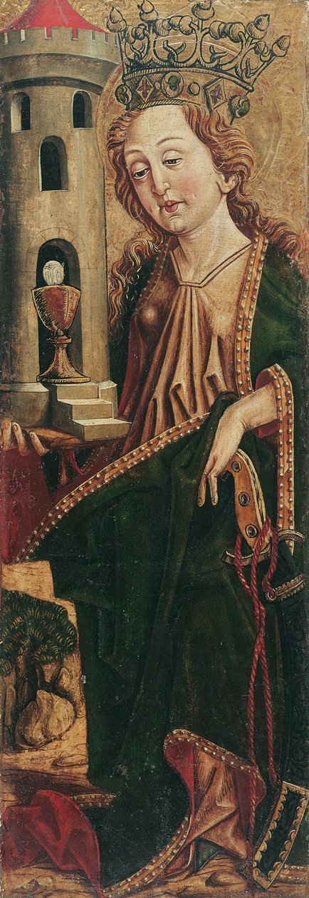 Hl. Barbara (Innenseite) und Hl. Kassian (Außenseite) von Friedrich Pacher (Umkreis)