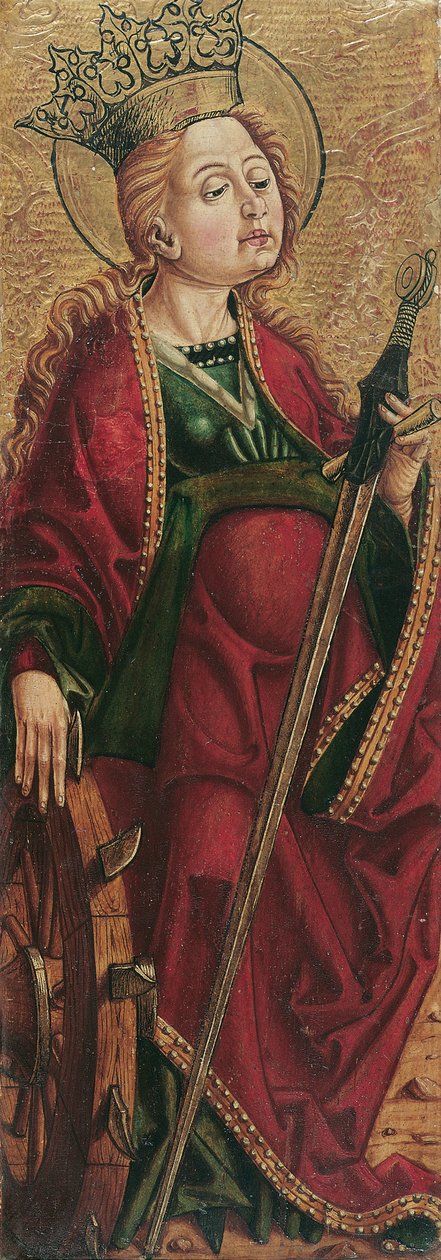 Hl. Katherina (Innenseite) und Hl. Stephanus? (Außenseite) von Friedrich Pacher (Umkreis)
