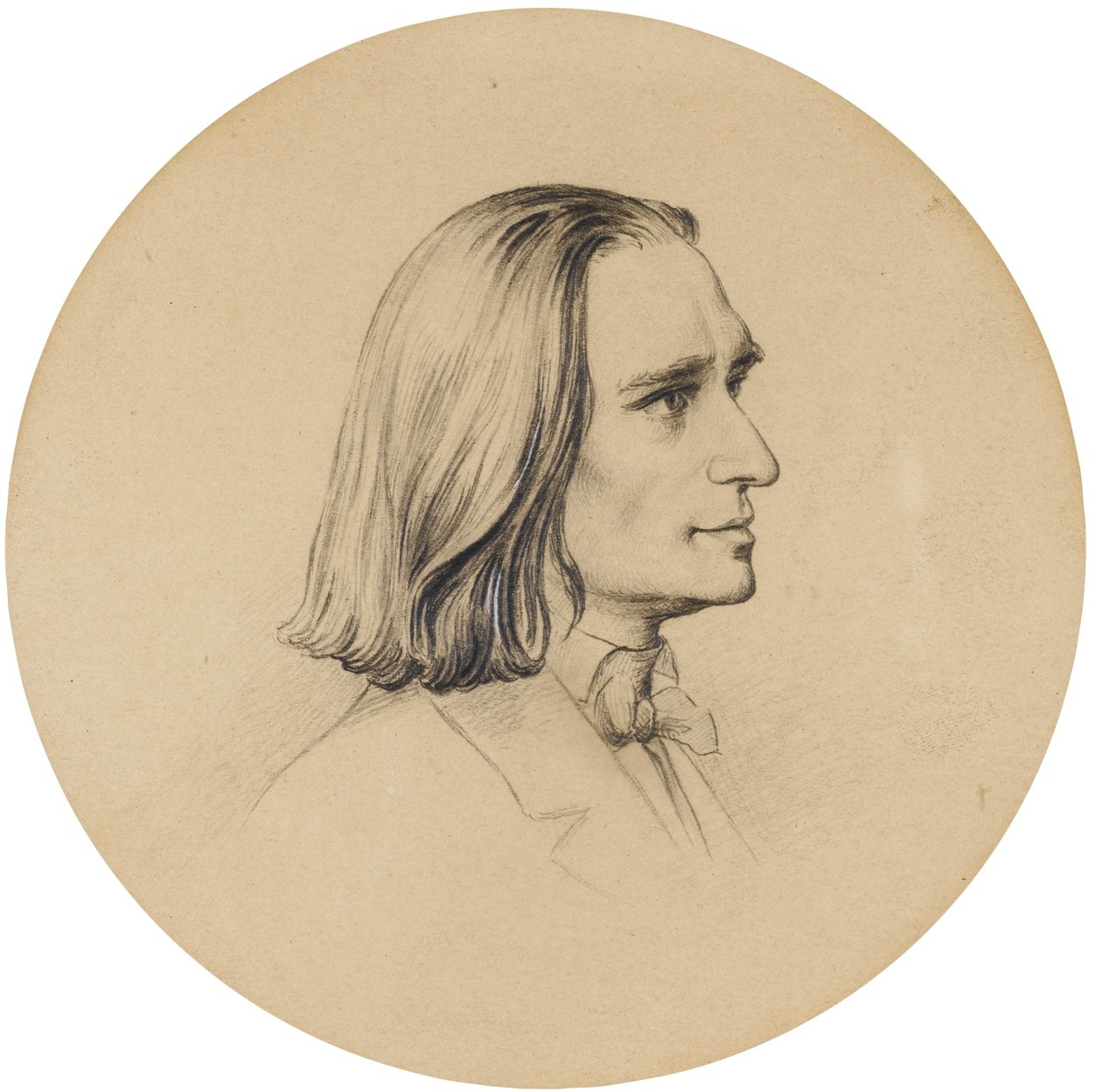Porträtzeichnung von Franz Liszt von Friedrich Preller the Elder