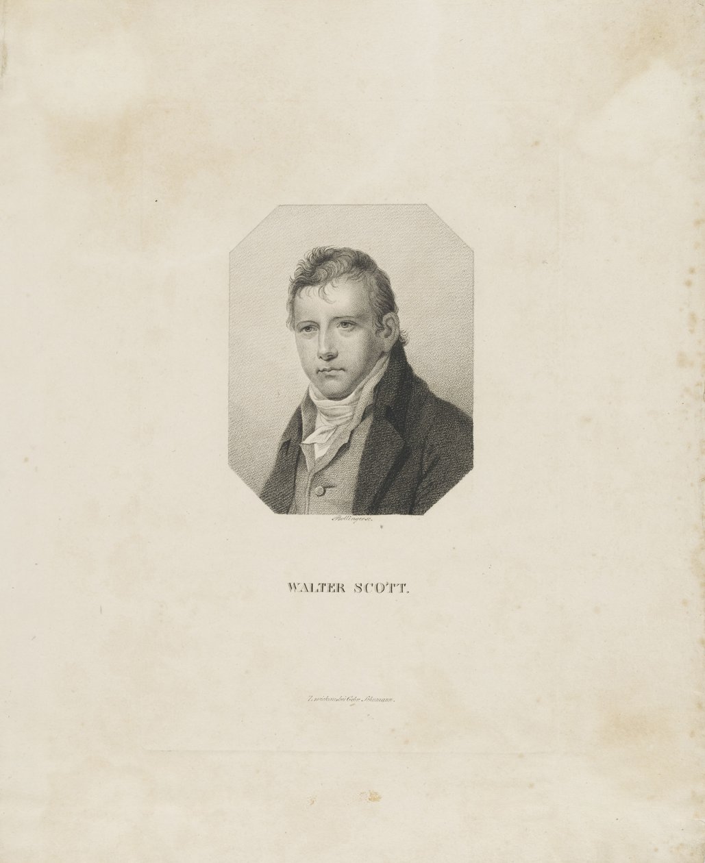 Porträt des historischen Romanautors und Dichters Sir Walter Scott 1771-1832, ca. 1825 von Friedrich Wilhelm Bollinger