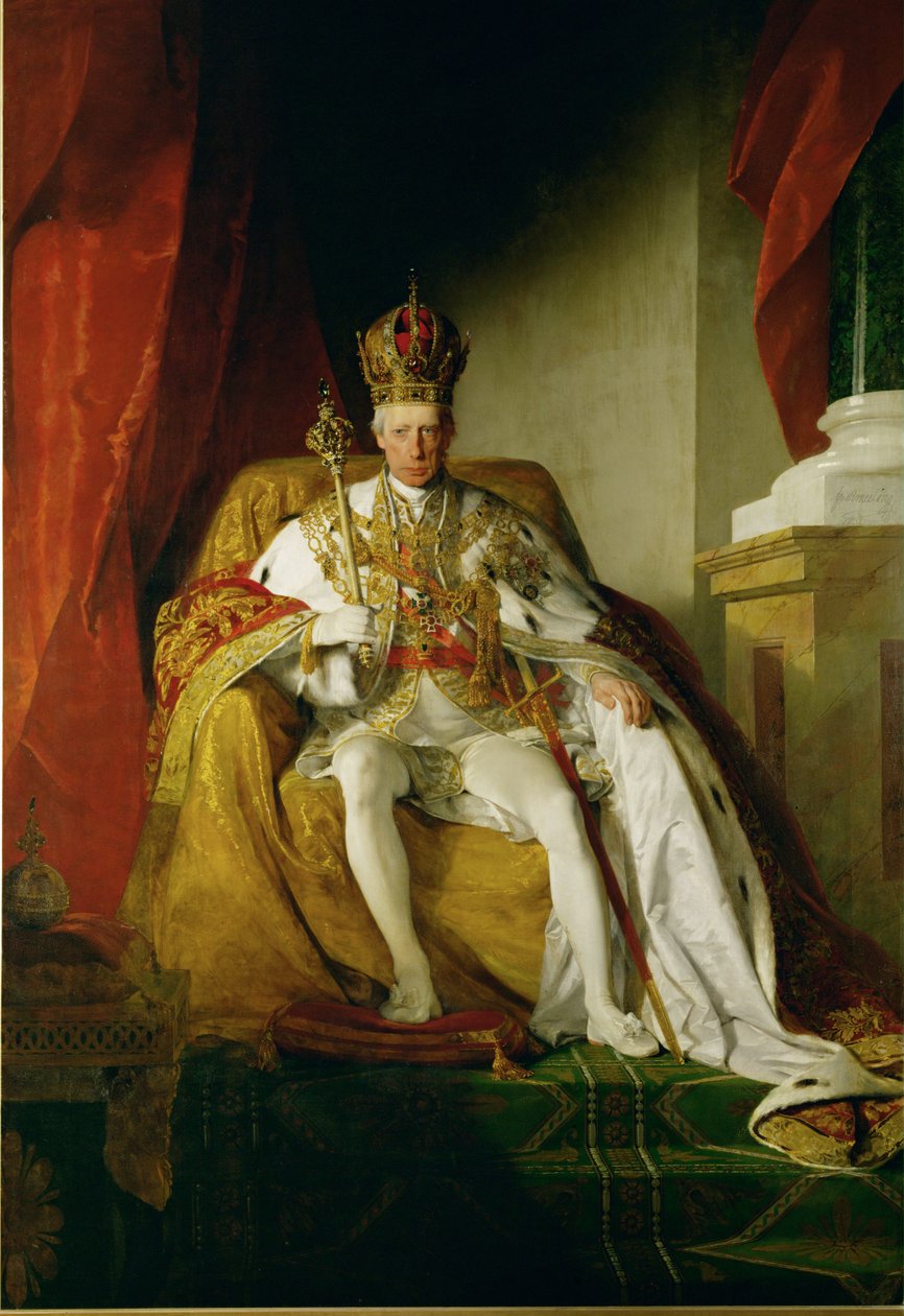 Kaiser Franz I. in Krönungsgewändern des österreichischen Kaiserreichs von Friedrich von Amerling