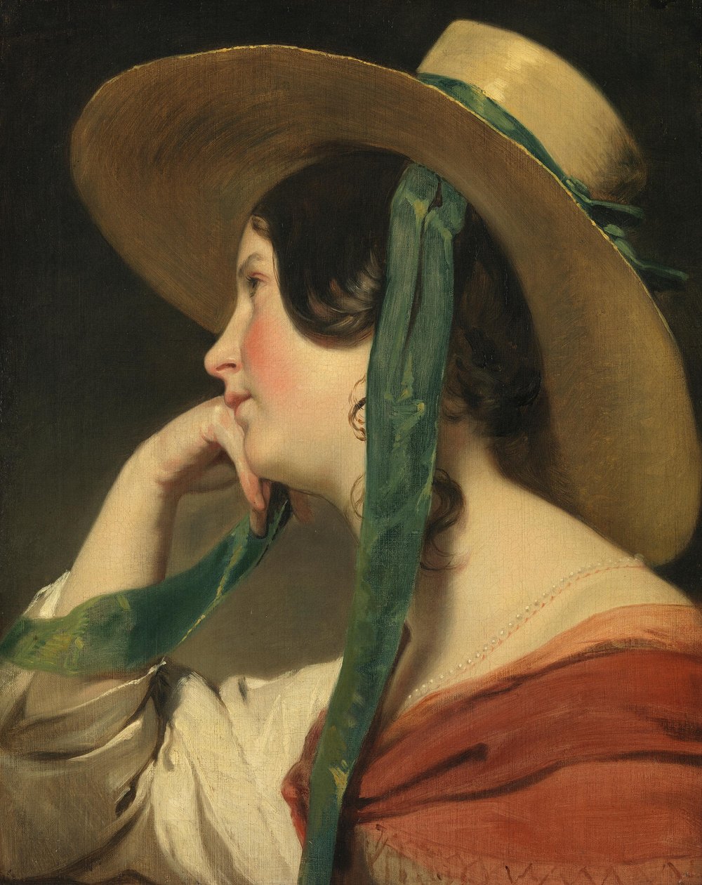 Junges Mädchen mit Strohhut von Friedrich von Amerling