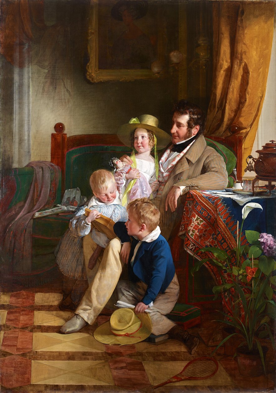 Rudolf von Arthaber und seine Kinder Rudolf, Emilie und Gustav von Friedrich von Amerling