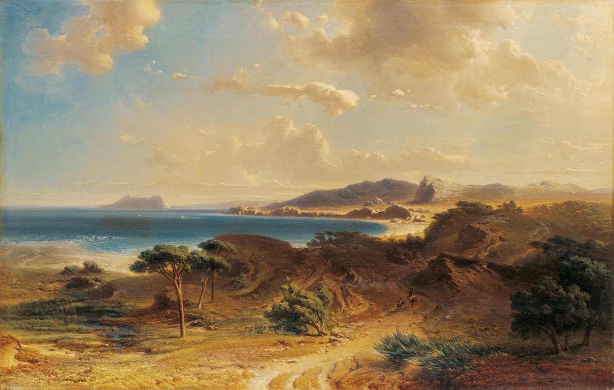 Strand von Estepona mit Blick auf den Felsen von Gibraltar von Fritz Bamberger
