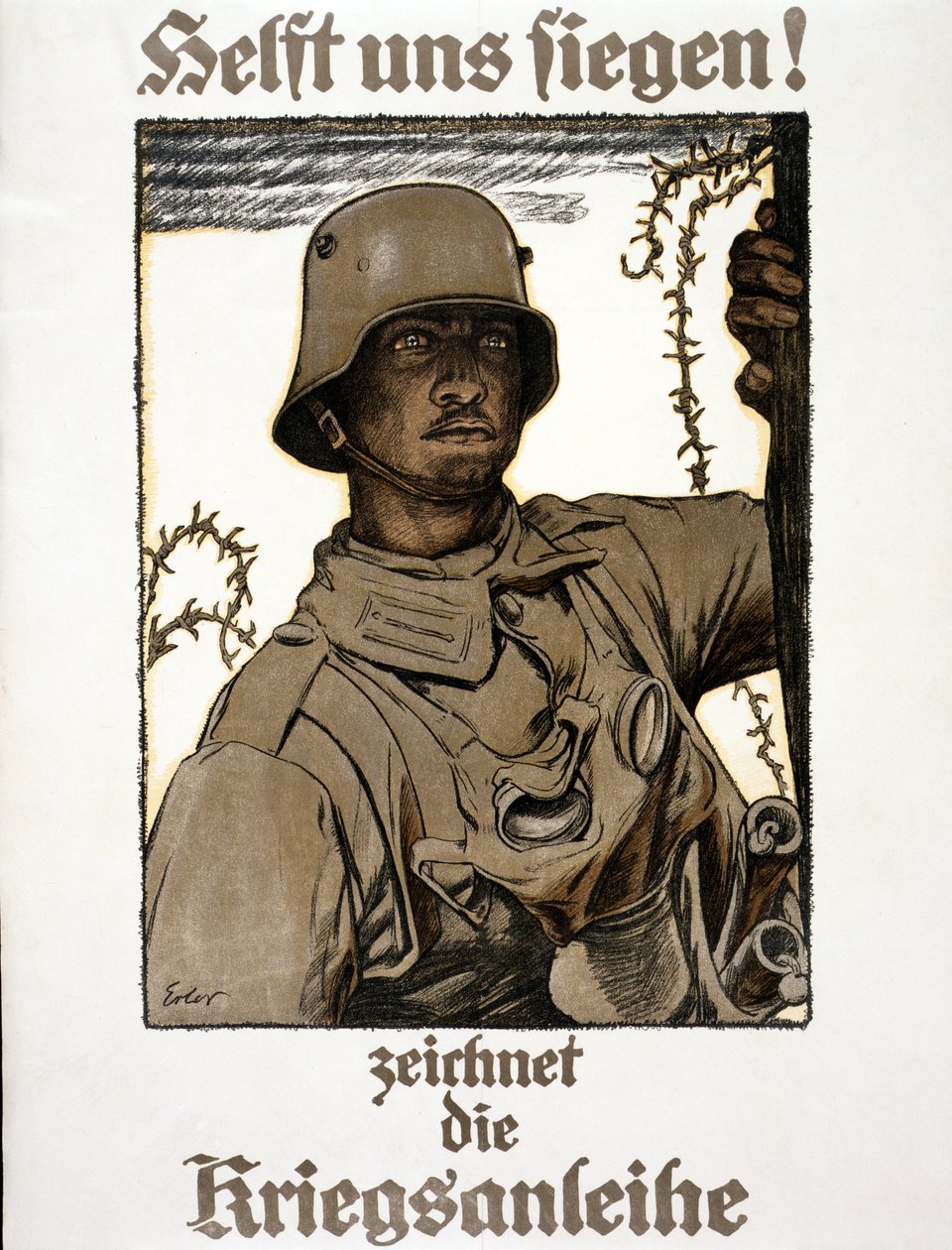 Helft uns siegen! Zeichnet die Kriegsanleihe, veröffentlicht in München, 1917 von Fritz Erler