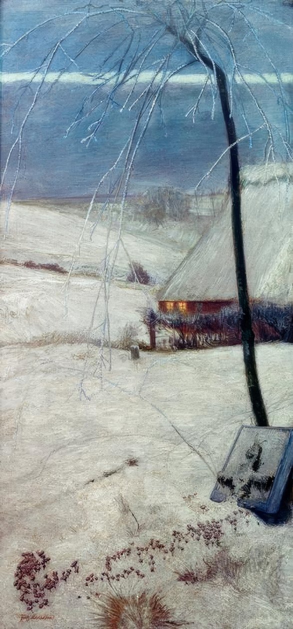 Kindergrab im Schnee von Fritz Mackensen
