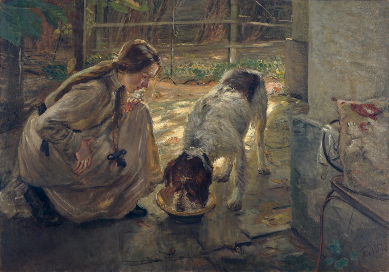 Hundefütterung von Fritz von Uhde