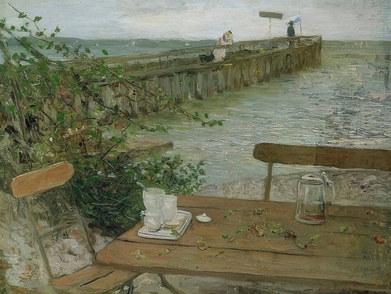 Landungssteg am Starnberger See von Fritz von Uhde