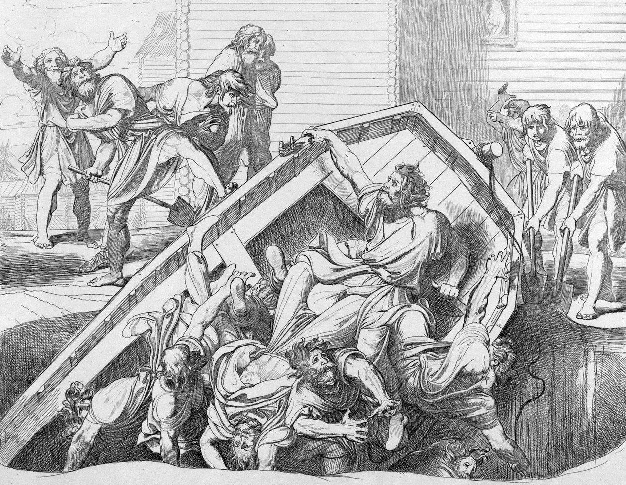 Olgas Rache an den Drewljanen, vor 1839 von Fyodor Antonovich Bruni