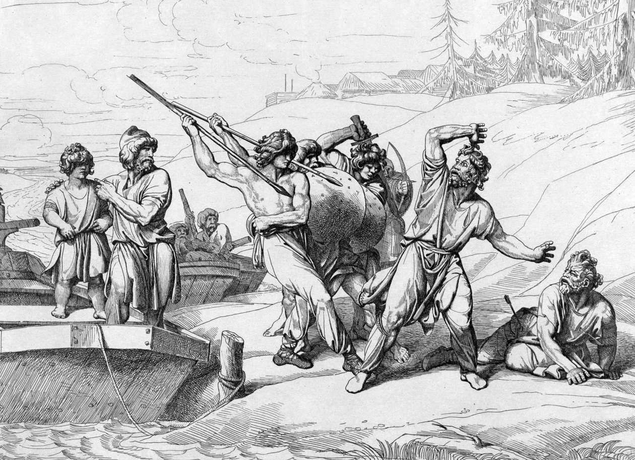 Der Tod von Askold und Dir, vor 1839 von Fyodor Antonovich Bruni