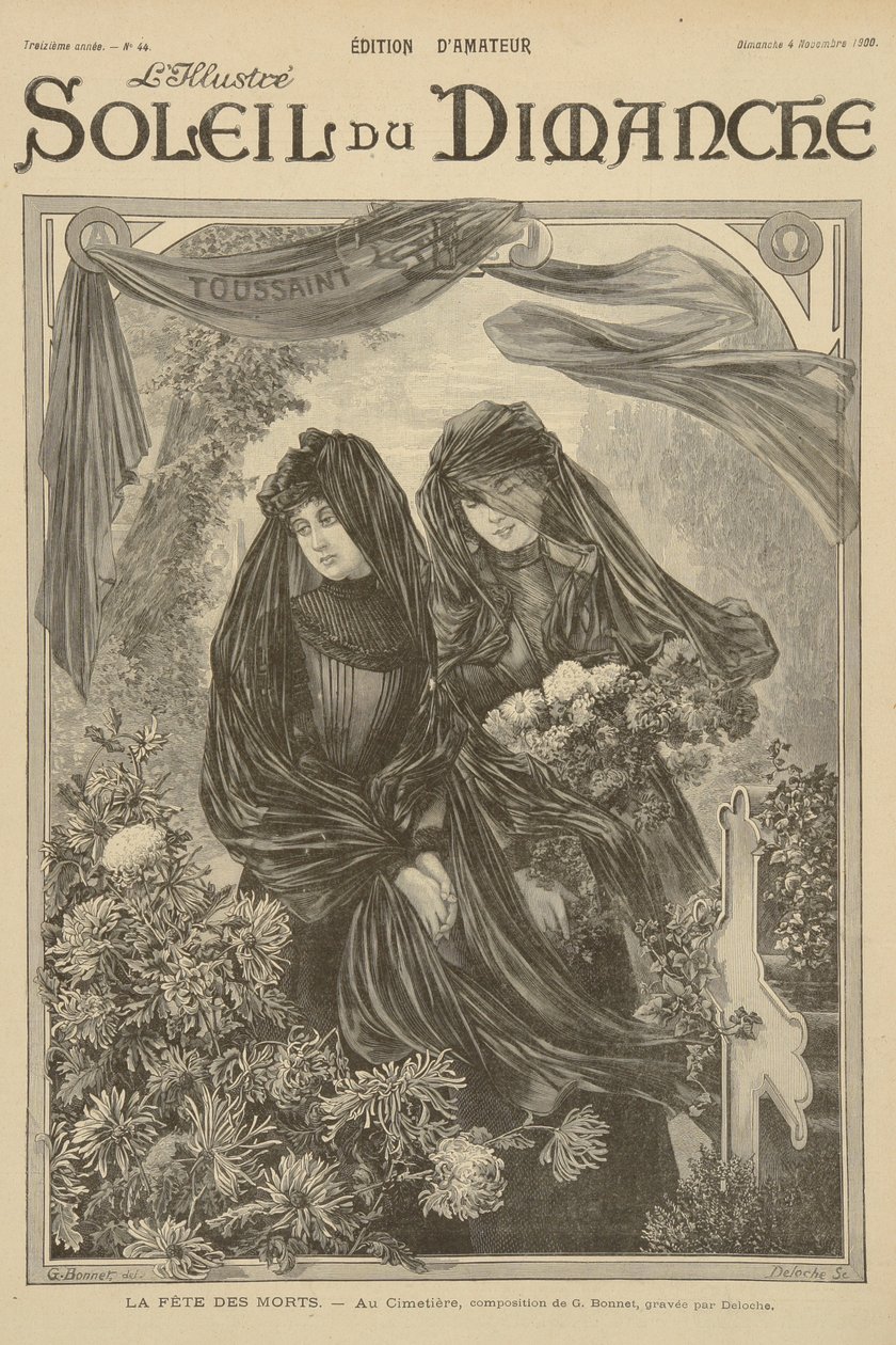 Allerheiligen, vom Titelbild des Soleil du Dimanche, Sonntag, 4. November 1900 von G. Bonnet