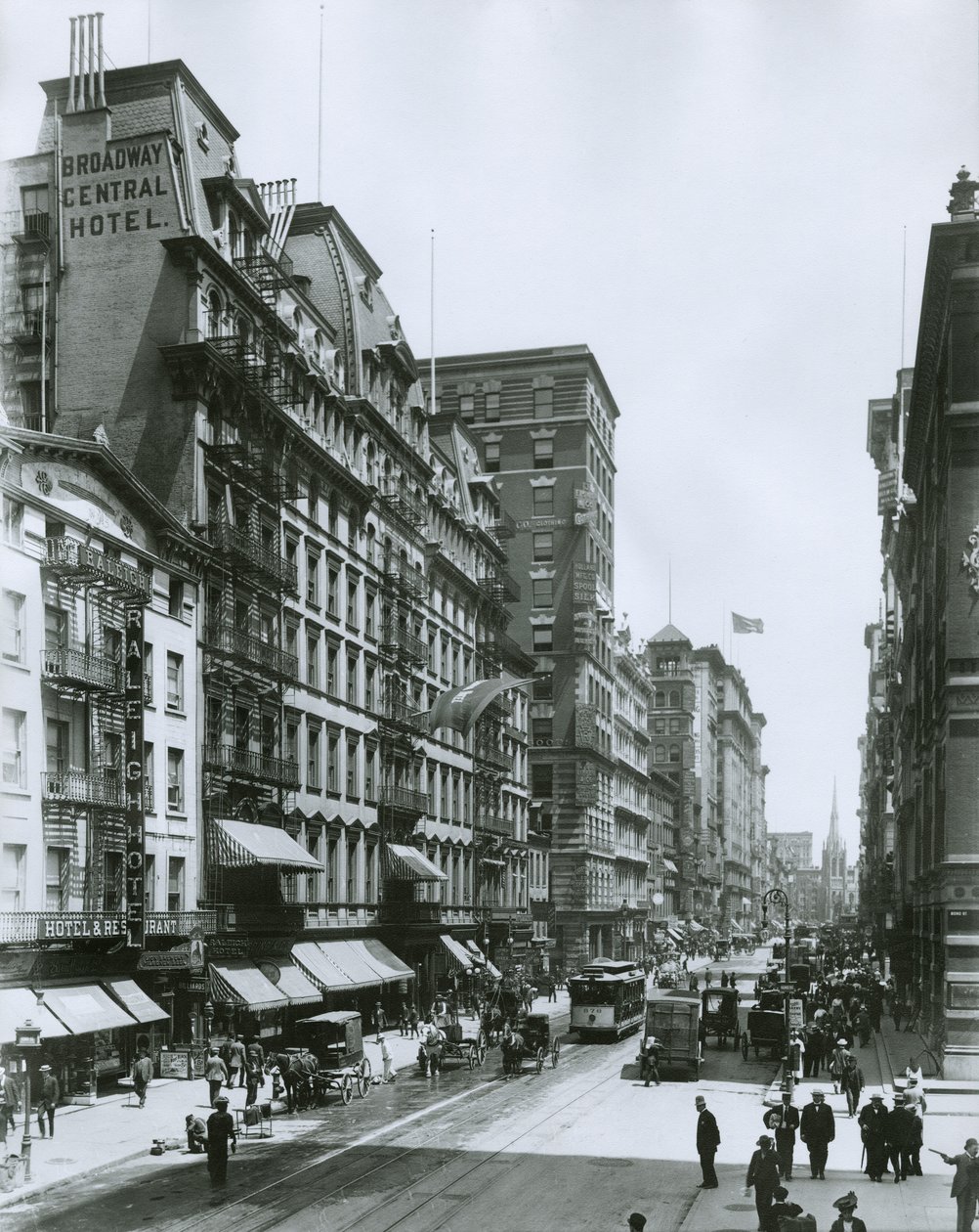 Broadway, Blick nach Norden von der Bond Street, New York City von G.P. Hall und Sohn