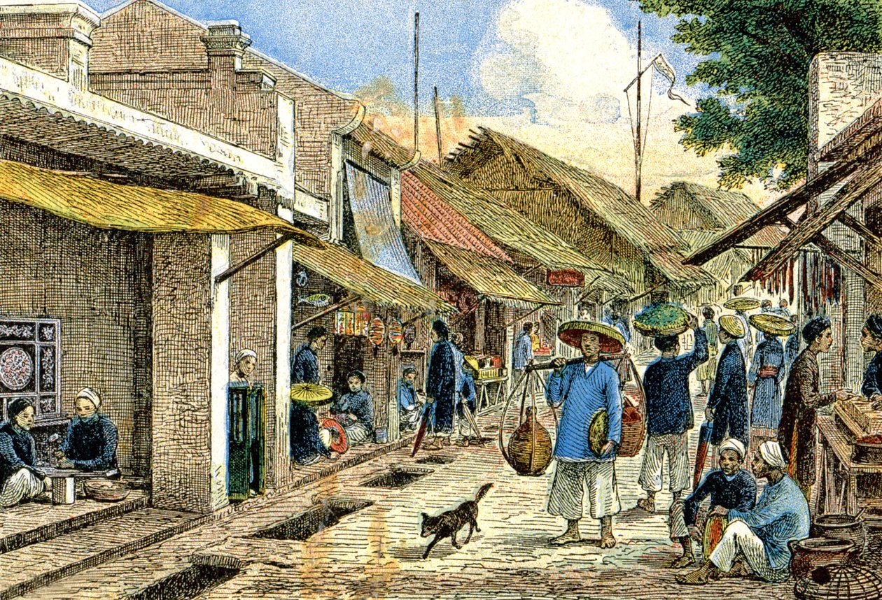 Handwerker in einem annamitischen Dorf, ca. 1900 von G. Dascher