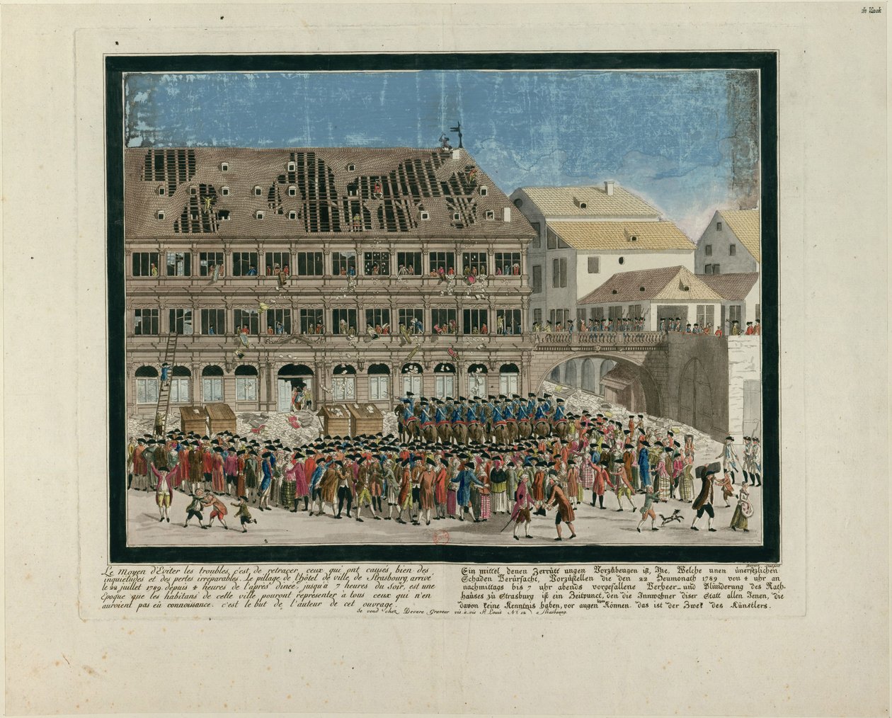 Der Sturm auf das Straßburger Rathaus am 21. Juli 1789, ca. 1790 von G. Devere