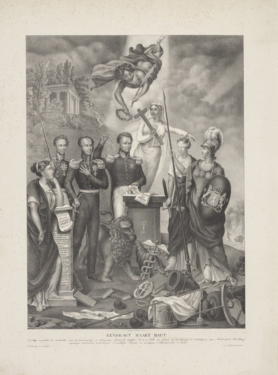 Allegorie auf das Bündnis zwischen Fürst und Volk, 1832 von G. Havius Zanders
