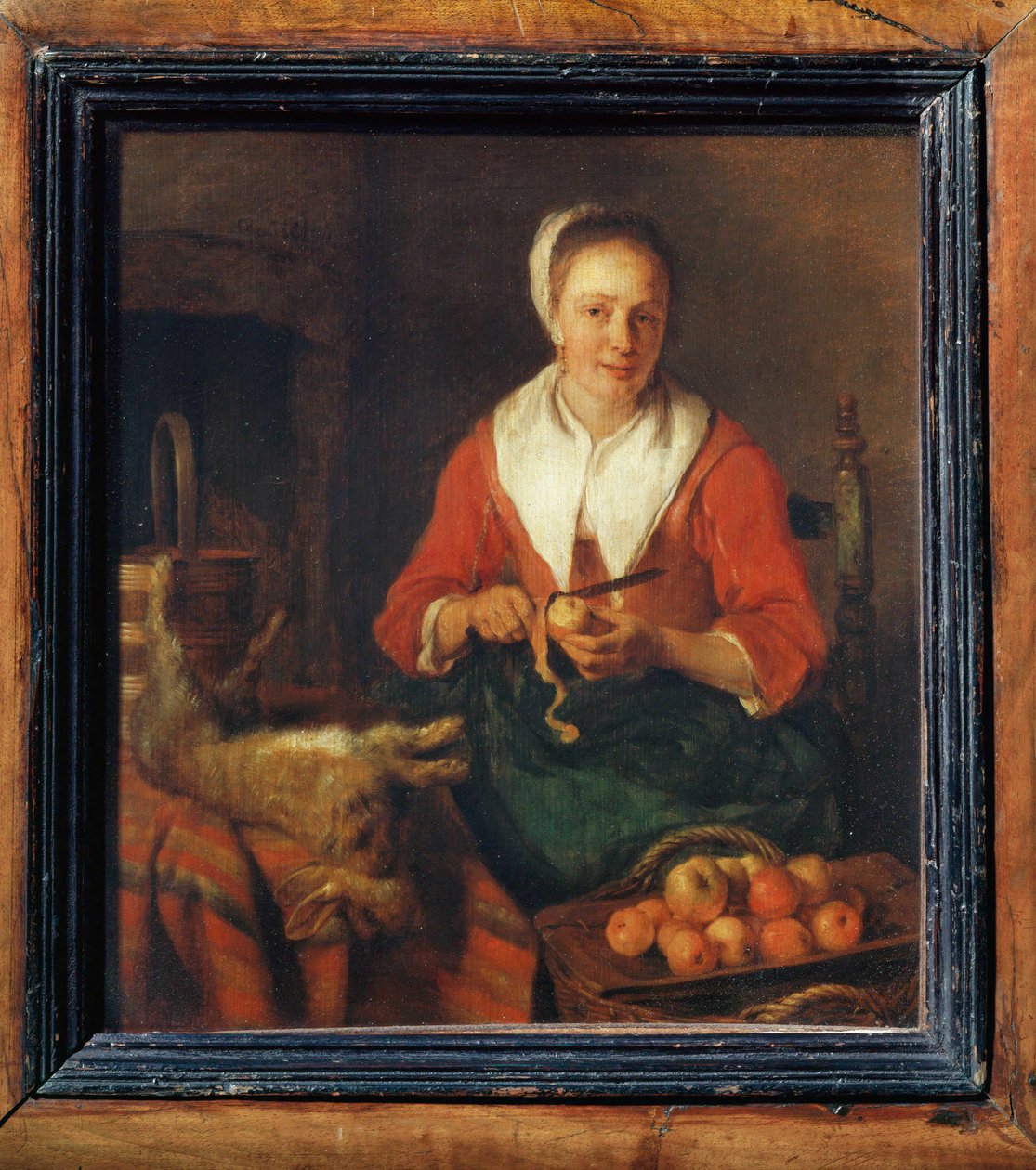 Die Apfelschälerin von Gabriel (attr. to) Metsu