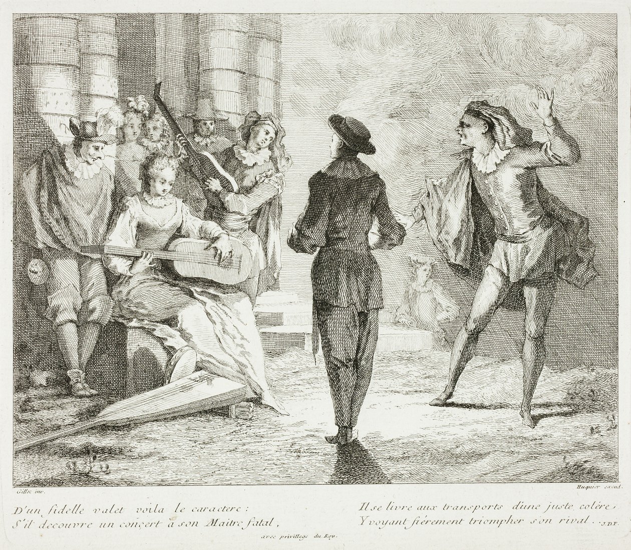 Tafel aus Livre de Scenes Comiques von Gabriel Huquier