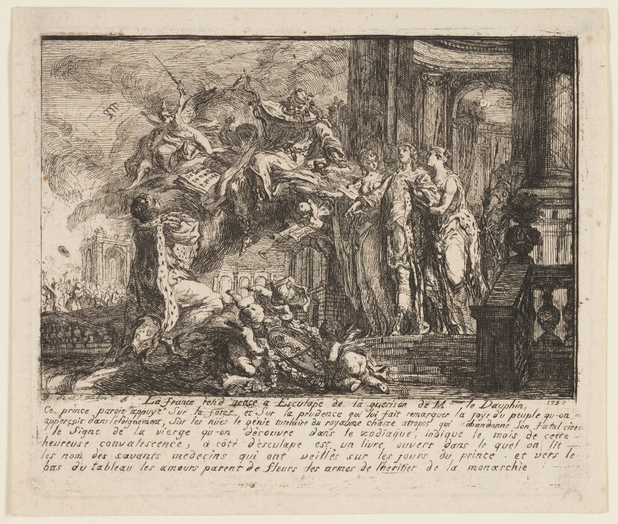 Allegorie auf die Genesung des Dauphins von Gabriel Jacques de Saint Aubin