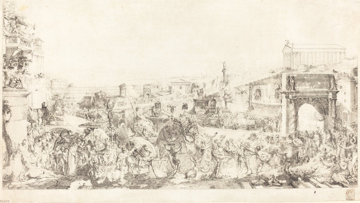 Triumph des Pompeius in Rom von Gabriel Jacques de Saint Aubin