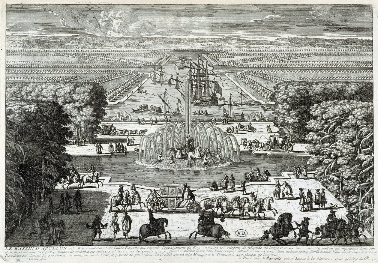 Das Apollo-Becken in den Gärten des Schlosses von Versailles - von Perelle, Ende des 17. Jahrhunderts von Gabriel Perelle