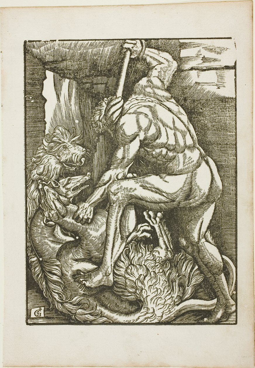Die Arbeiten des Herkules: Cerberus aus der Unterwelt holen von Gabriel Salmon