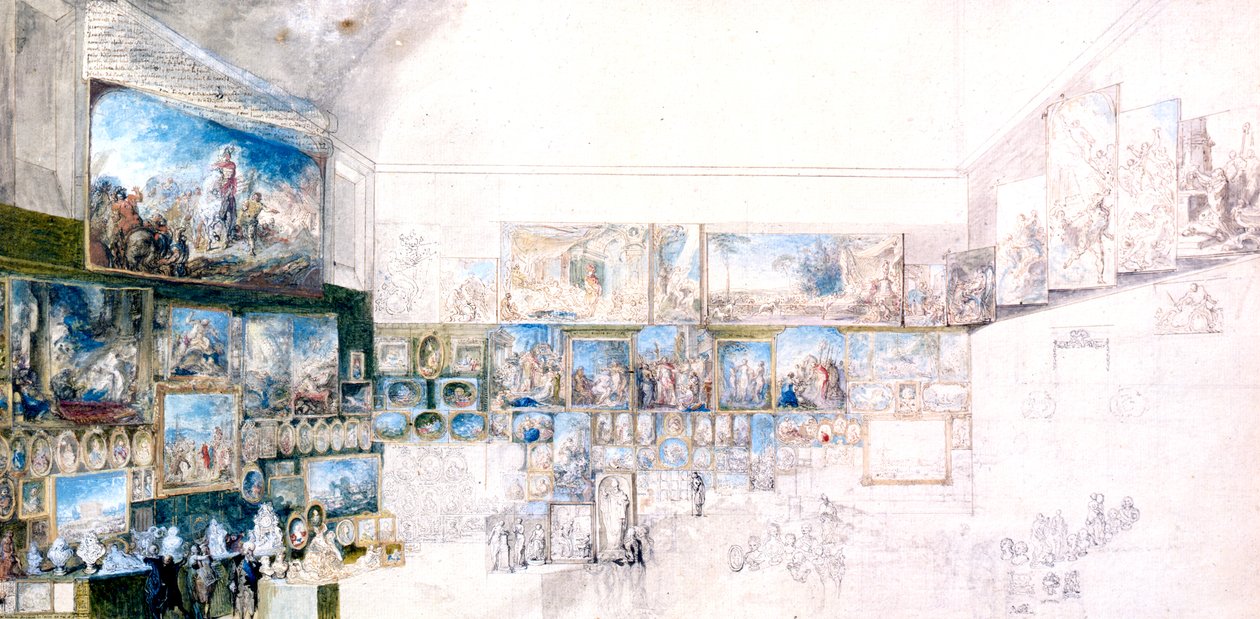 Zeichnungskabinett, ca. 1744-1780 von Gabriel de Saint Aubin