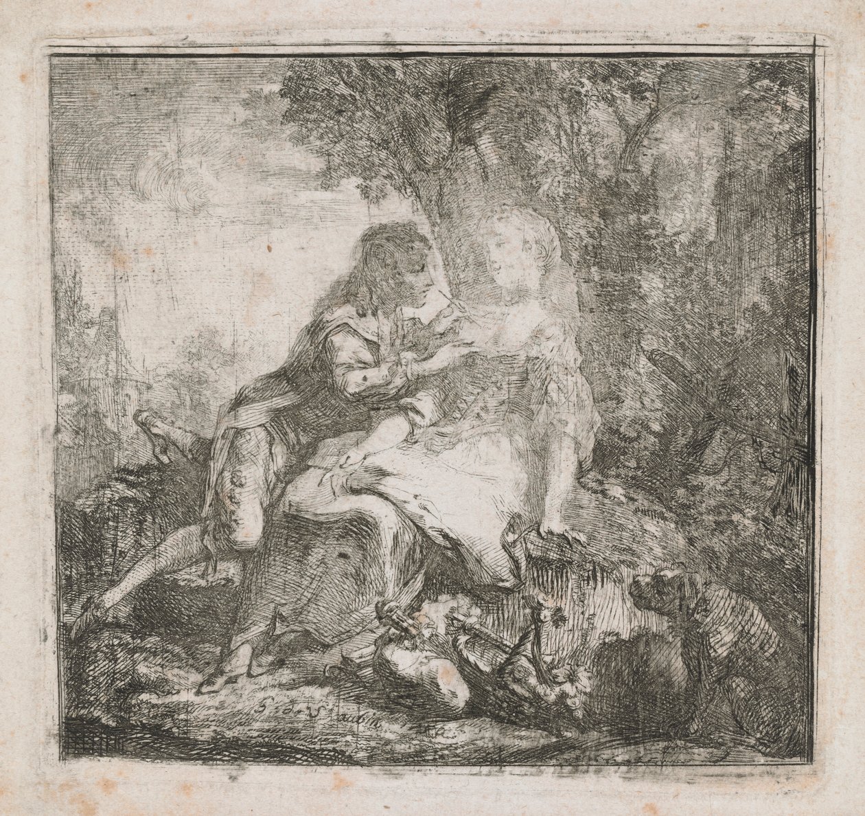 Die beiden Liebenden von Gabriel de Saint-Aubin