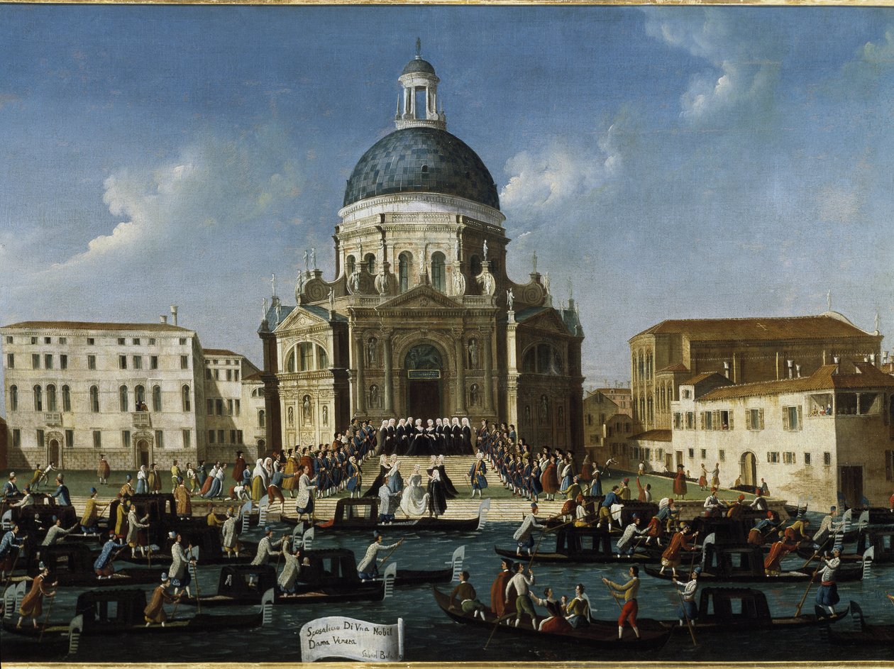 Die Hochzeit einer adligen Dame in Santa Maria della Salute von Gabriele Bella