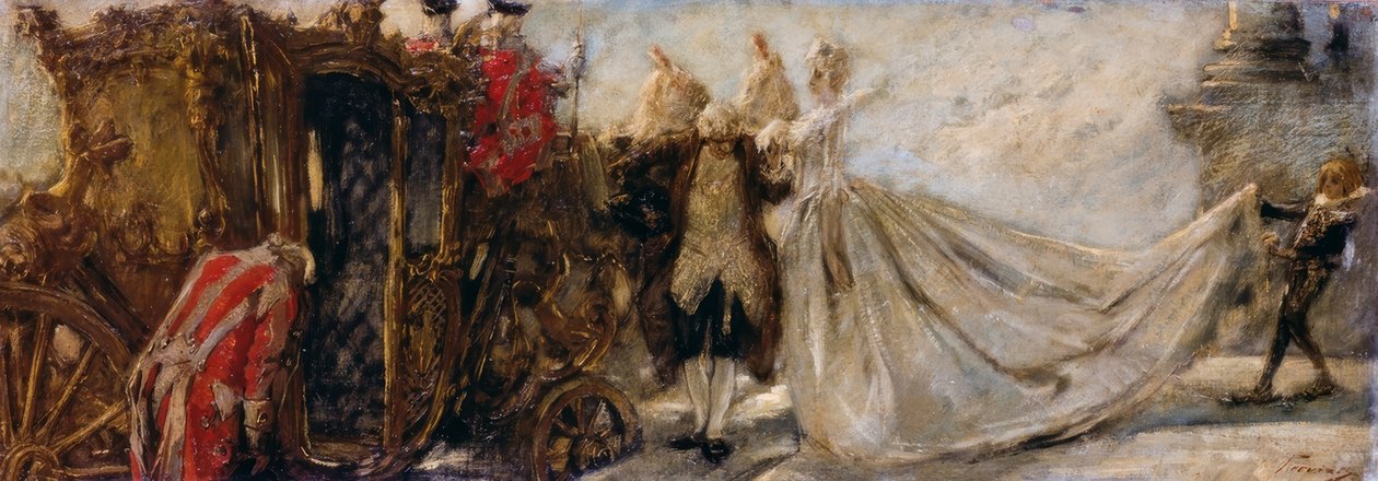 Leaving church von Gaetano Previati