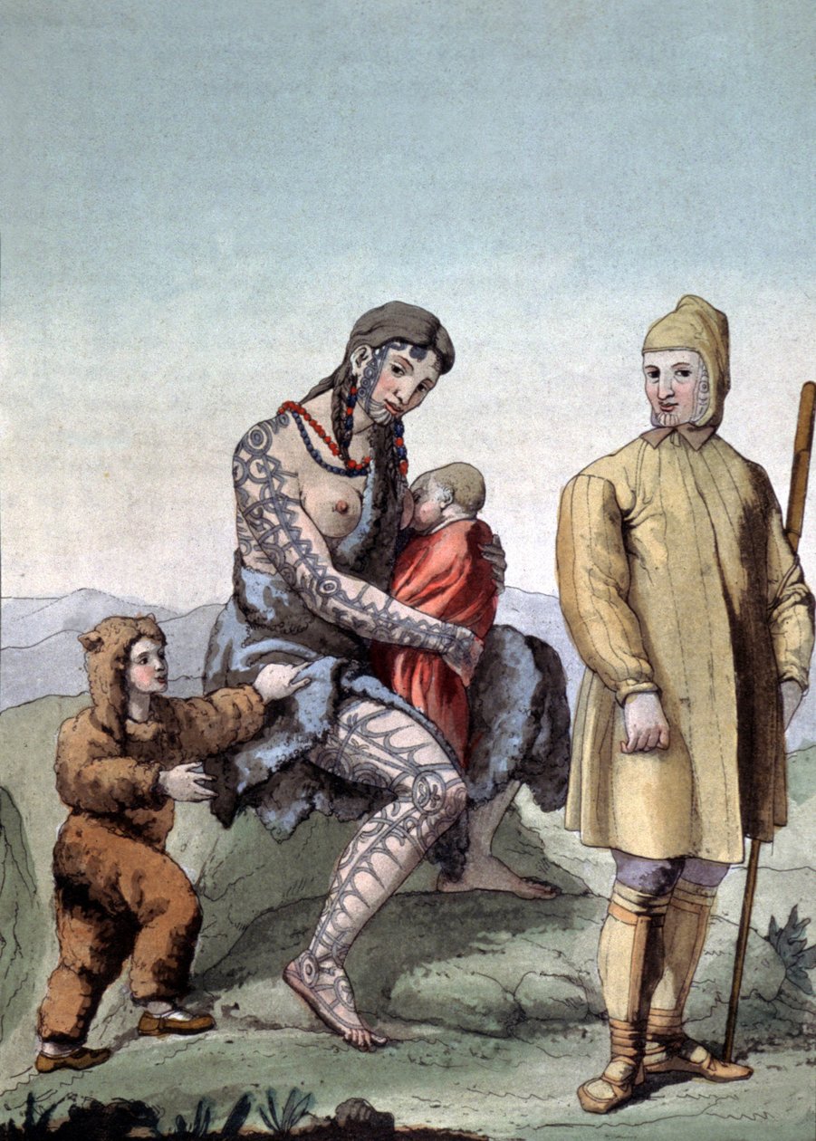 Tschuktschen-Familie, ca. 1810 von Gallo Gallina