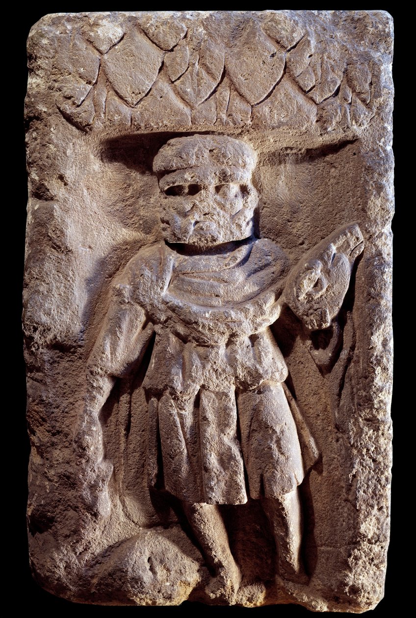 Gallorömische Kunst: dreiköpfige Gottheit oder Merkur mit drei Köpfen von Gallo Roman