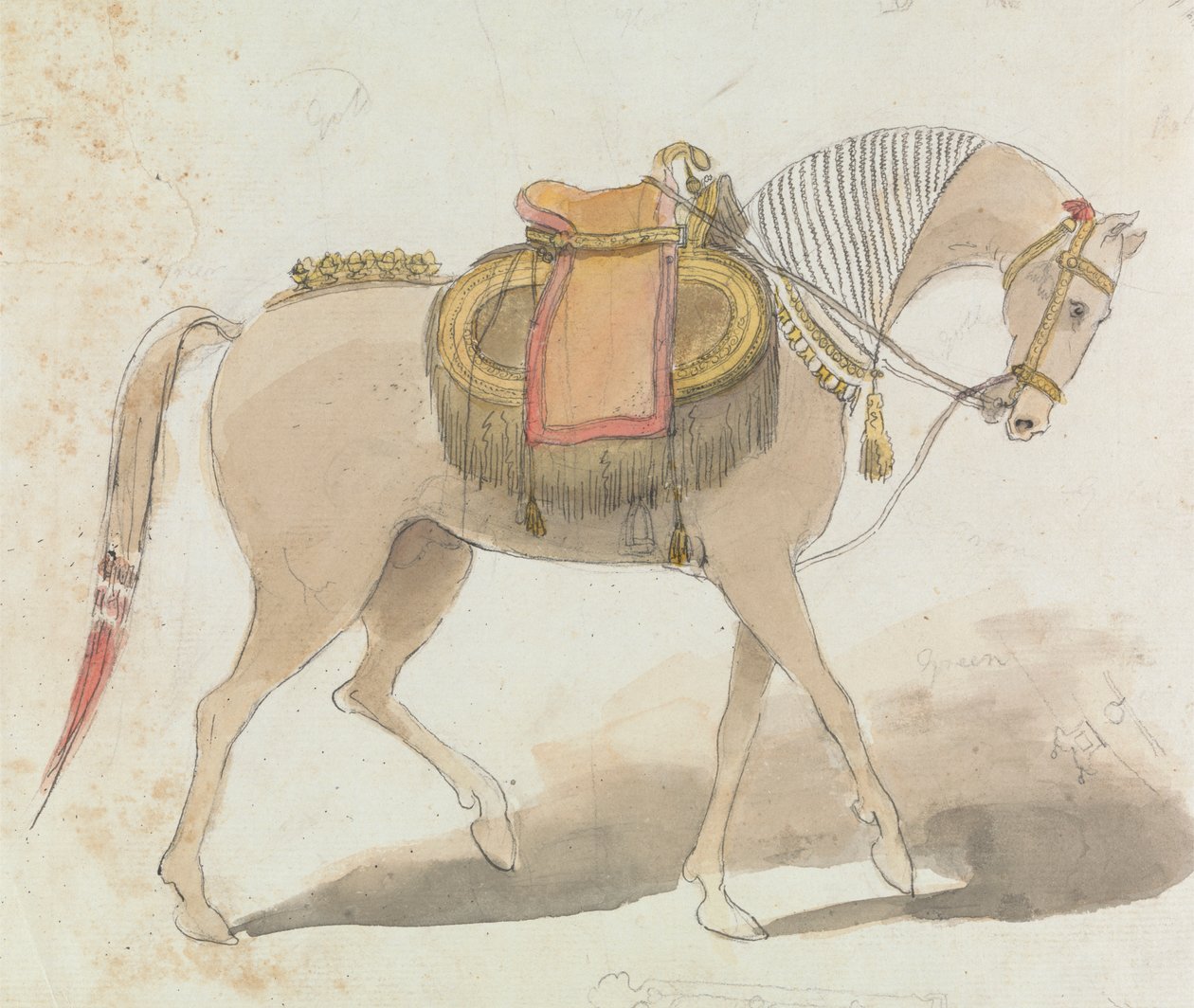 Aufwendig gesatteltes Pferd von Gangaram Chintaman Tambat