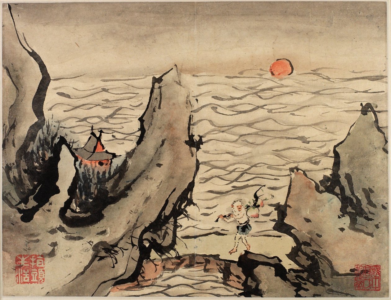 Finger Painting, aus einem Album von zehn von Gao Qipei
