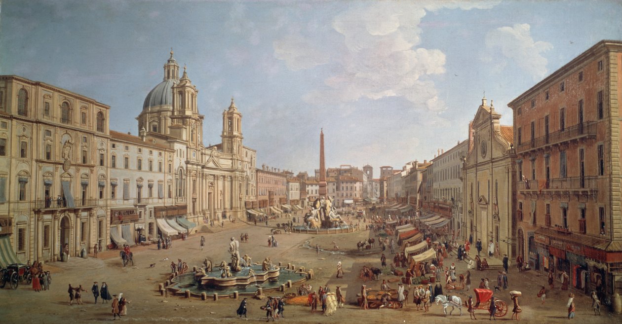 Ansicht der Piazza Navona, Gemälde von Gaspar van Wittel oder Gaspare Vanvitelli (1652 oder 1653-1736) von Gaspar van Wittel
