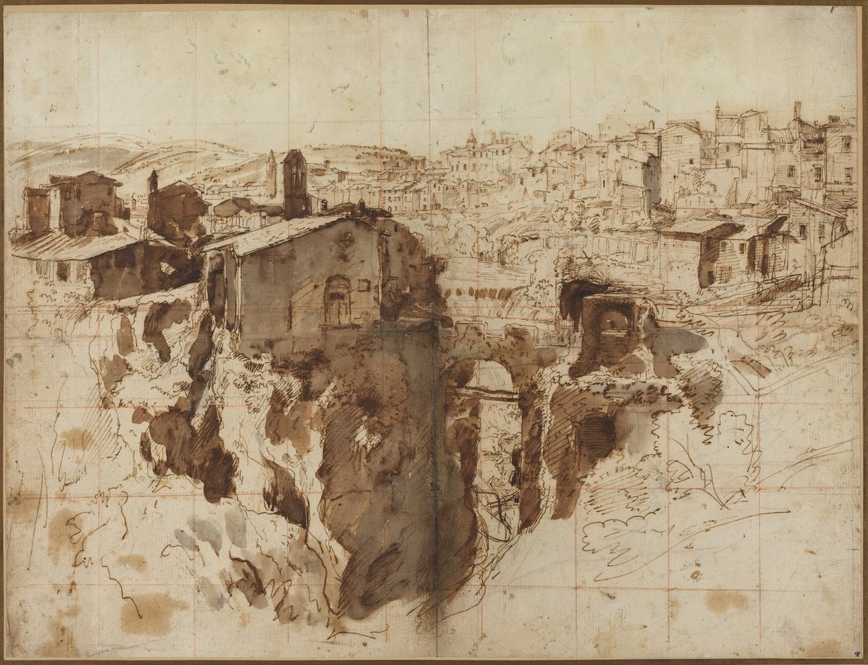Der Wasserfall und die Stadt Tivoli von Gaspar van Wittel