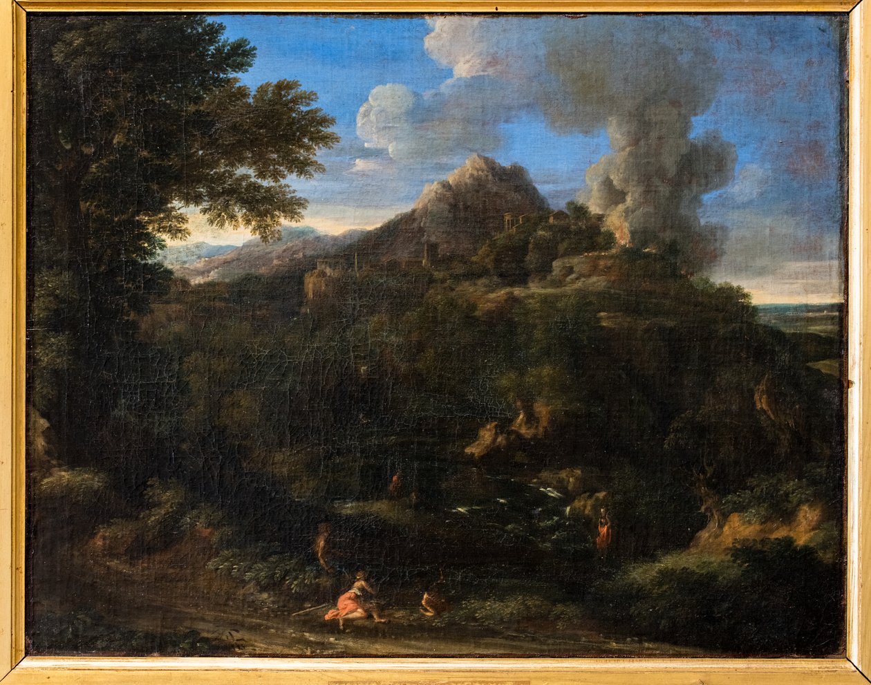 Feuer in Tivoli von Gaspard Poussin Dughet