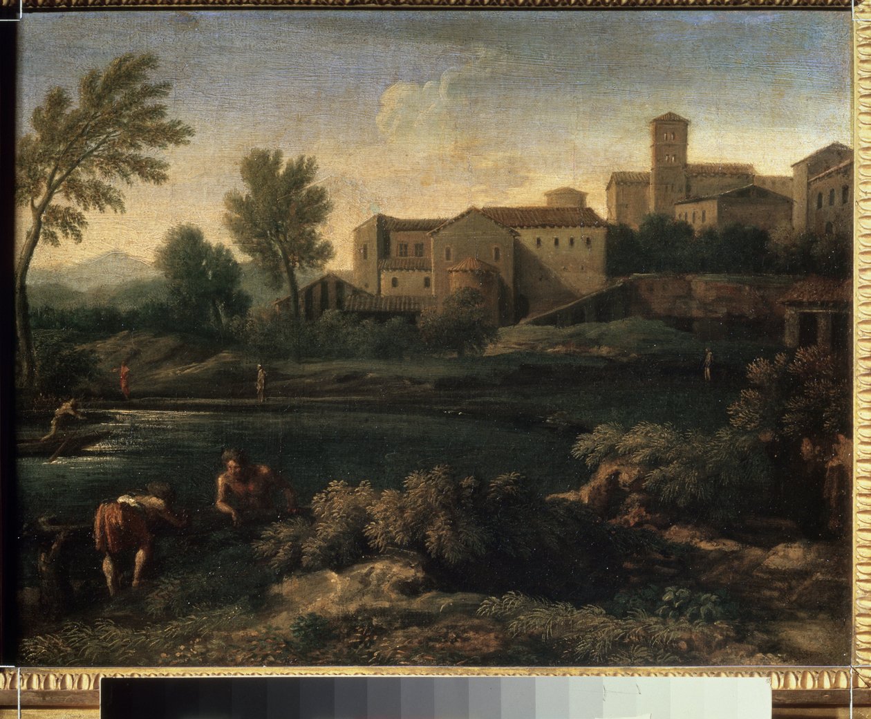 Ansicht einer Stadt in der Region Latium bei Rom von Gaspard Poussin Dughet