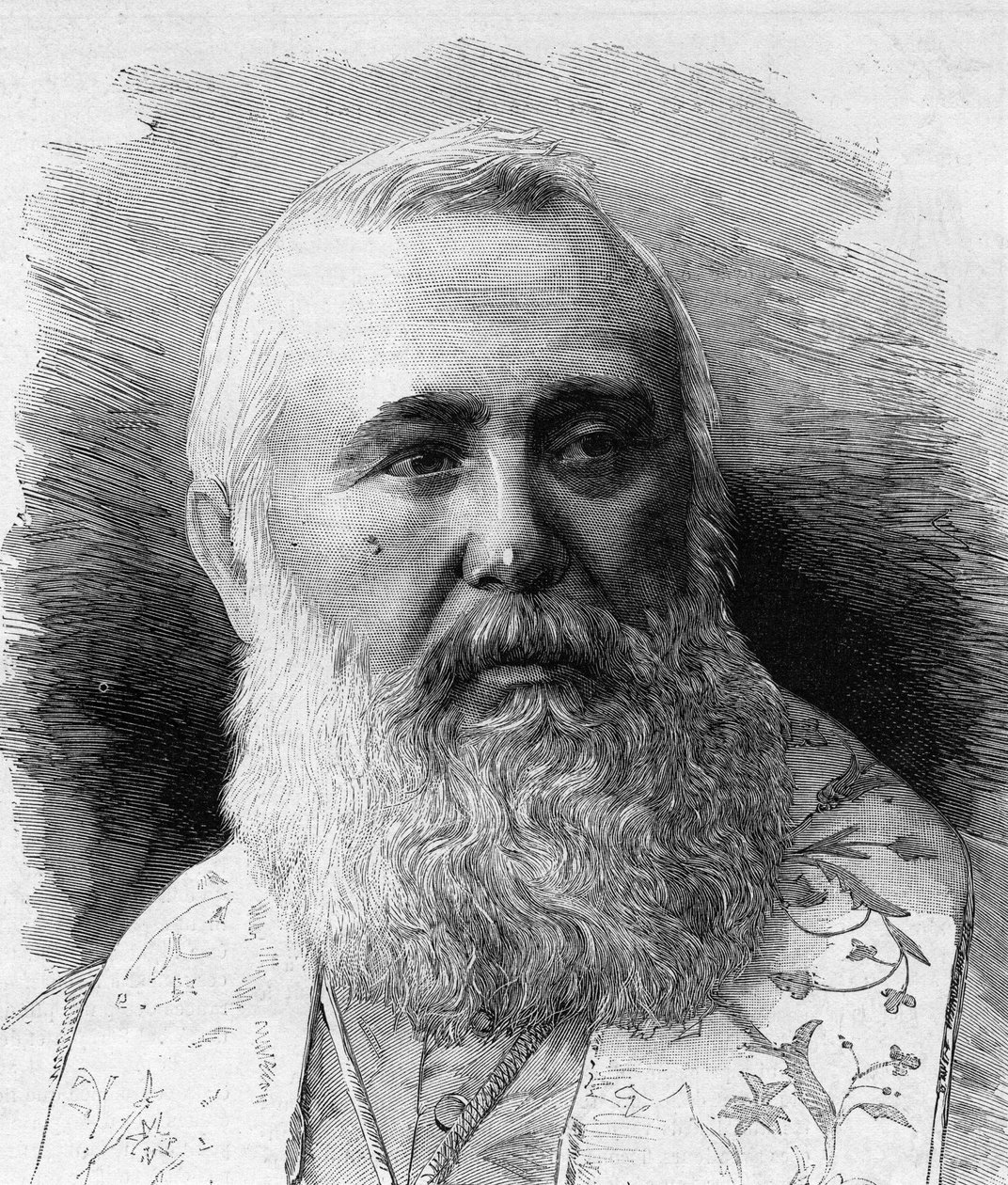 Porträt von Charles Lavigerie (1825-1892), Erzbischof von Algier, Kardinalprimas von Afrika. Gravur von M.G. Vuillier in „Le Monde Illustré“ Nr. 1323 vom 5. August 1882. von Gaston Vuillier