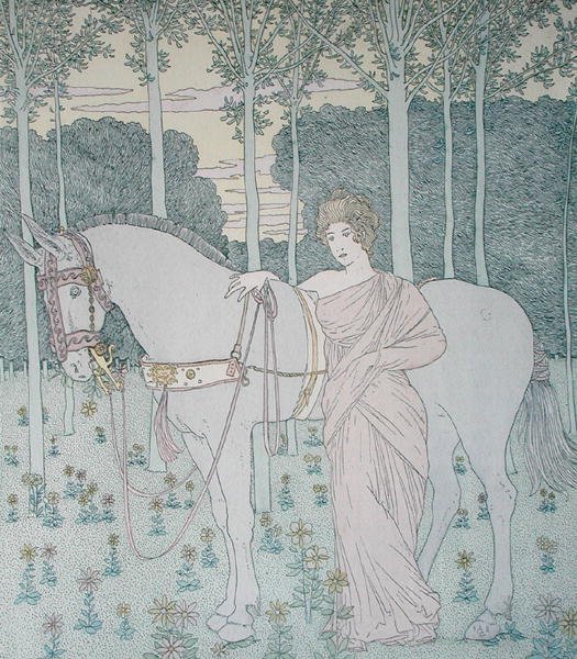 Nausicaa, Illustration aus Buch 6 der Odyssee, übersetzt von Lecomte de l