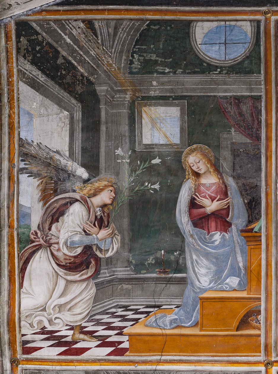 Detail der Verkündigung, aus Das Leben und die Passion Christi von Gaudenzio Ferrari