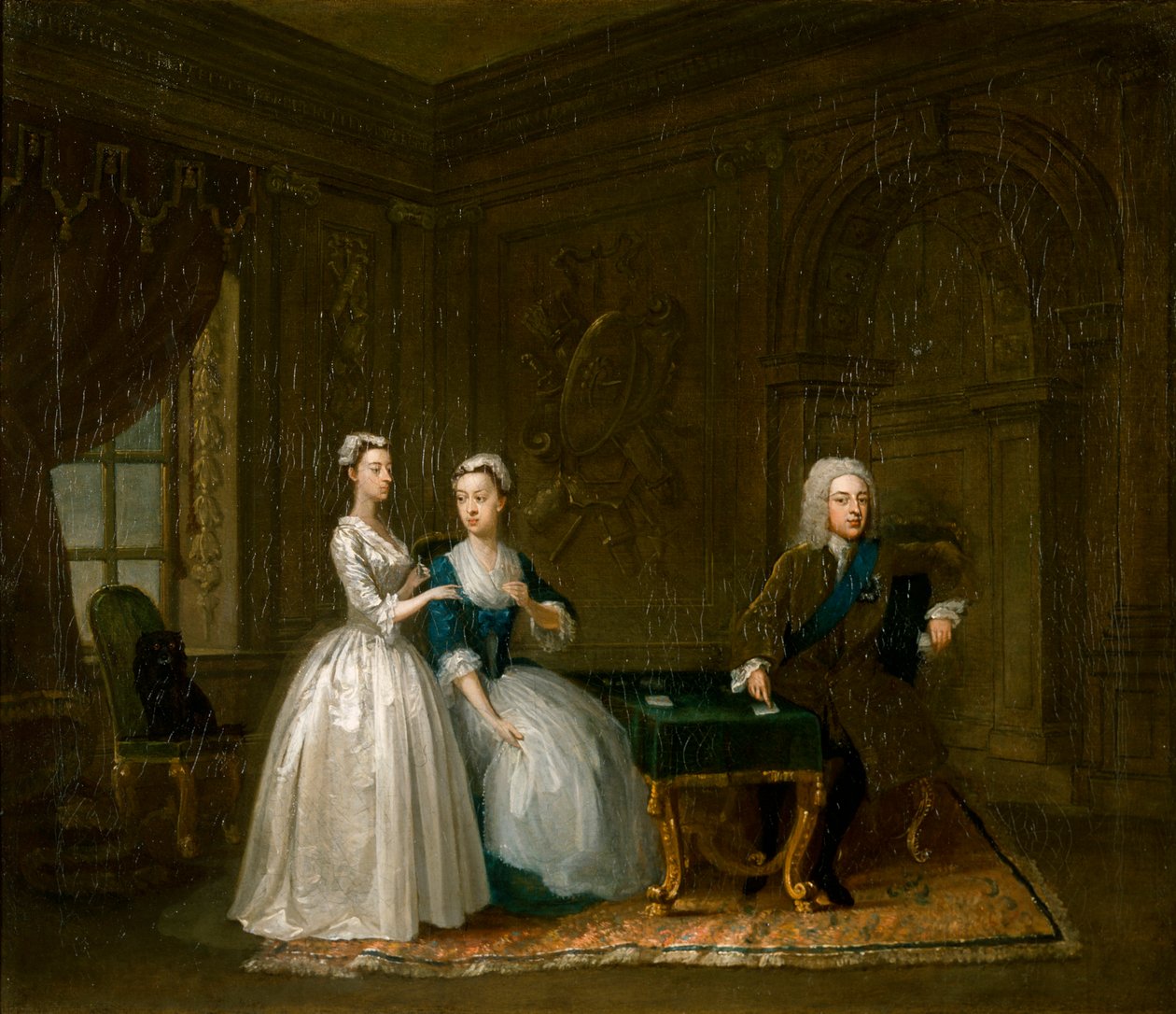 Porträt von John, 2. Herzog von Montagu, seiner Frau und ihrer jüngeren Tochter, ca. 1730 von Gawen Hamilton
