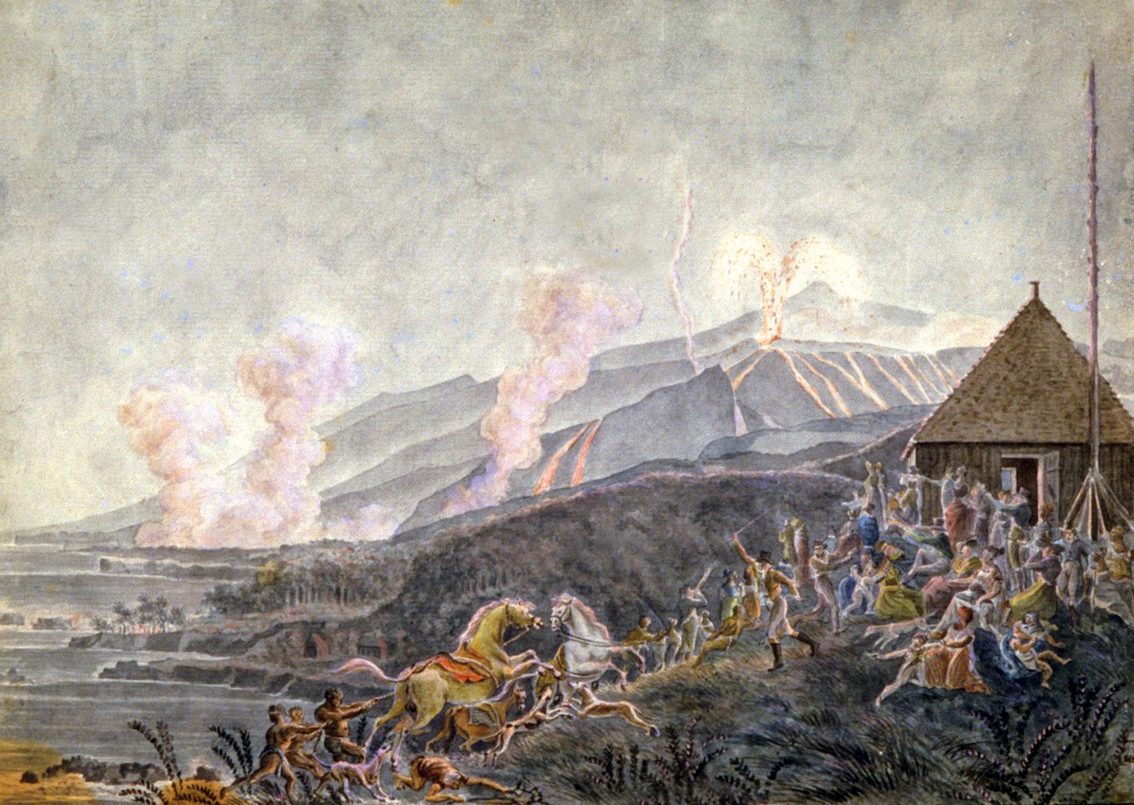 Panik während des Ausbruchs des Piton de la Fournaise von Genevieve-Sophie-Marie-Adele Patu de Rosemont