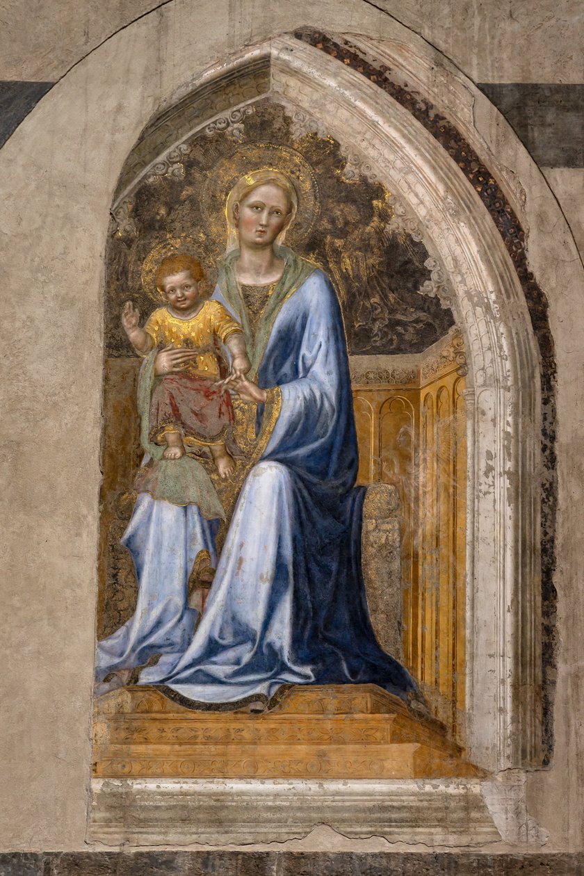 Der Innenraum: "Thronende Madonna mit Kind und Engeln", von Gentile da Fabriano von Gentile da Fabriano
