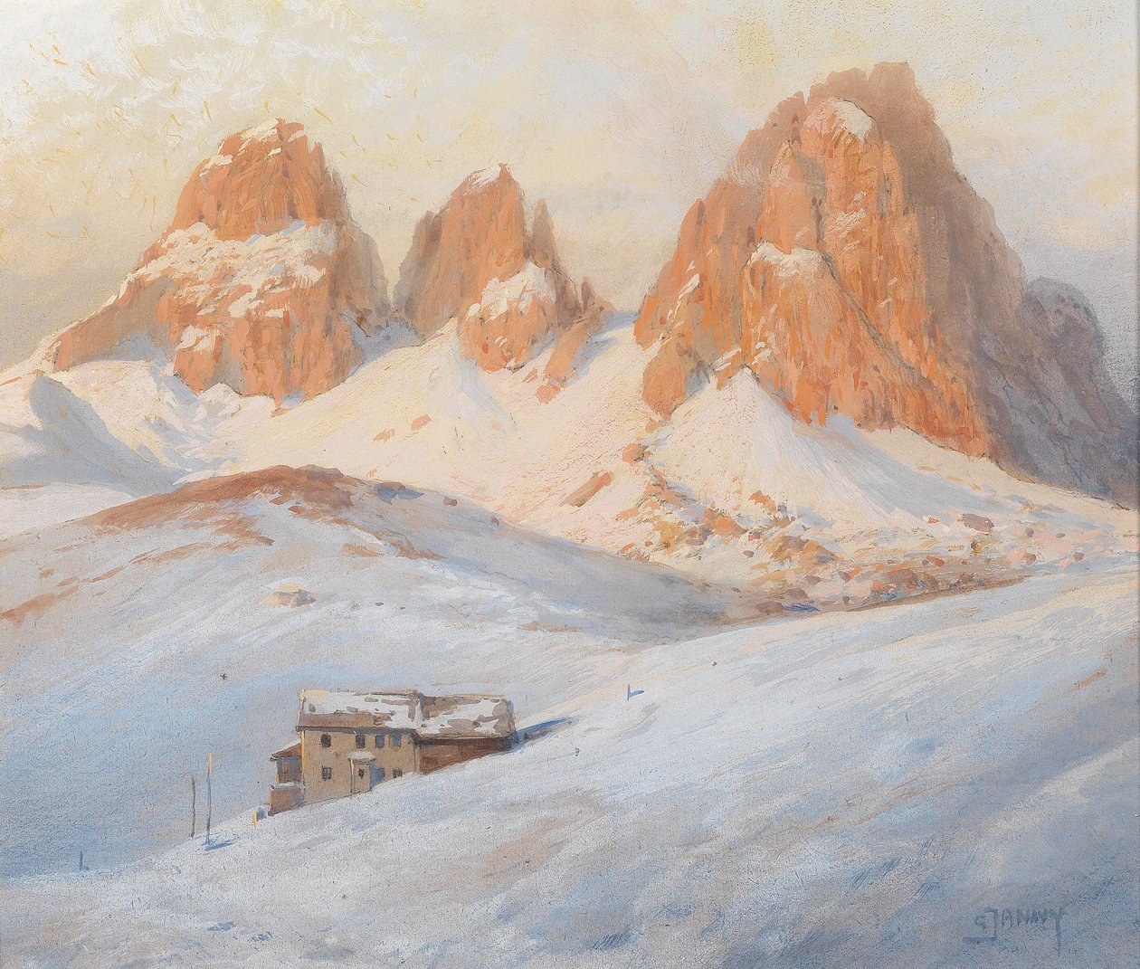 Langkofelgruppe und Sellajoch in den Dolomiten von Georg Janny