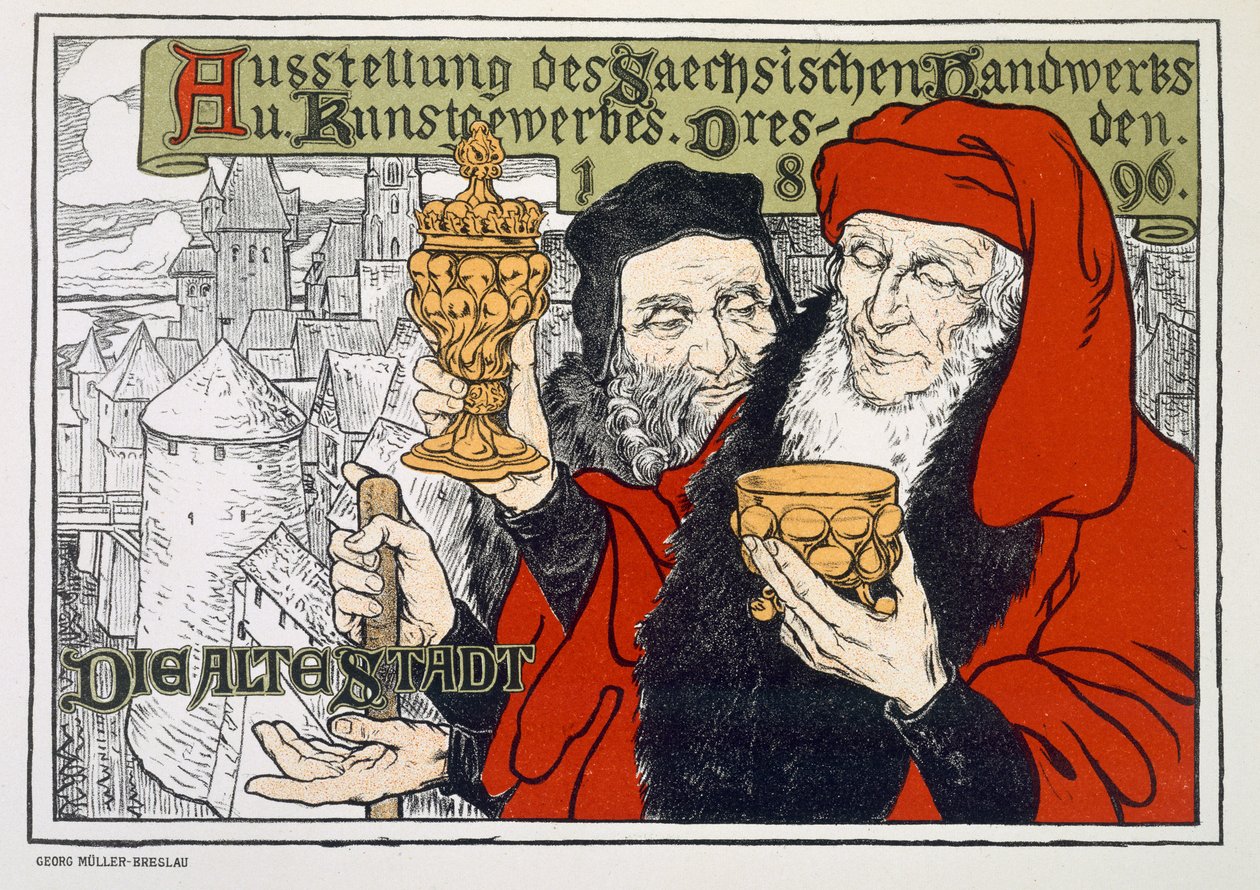 Plakatwerbung für die Kunst- und Handwerksausstellung in Dresden, Deutschland, 1896 von Georg Muller Breslau